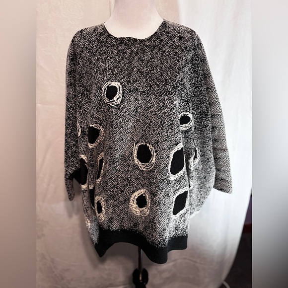 Spirit House Sweaters - Spirit House black white  hole sweater one size M L XL Goth whimsical grunge
